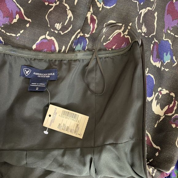 American Eagle Strapless Mini Party Cocktail Dress Size 2 Shimmery Floral XS - Picture 5 of 5